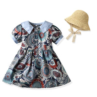 Load image into Gallery viewer, Baby Kid Girls Print Dresses Hats Wholesale 220526196
