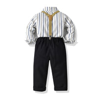 Load image into Gallery viewer, 2 Pieces Set Baby Kid Boys Dressy Striped Bow Shirts And Trousers Suits Wholesale 220526199
