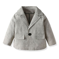 Load image into Gallery viewer, 3 Pieces Set Baby Kid Boys Dressy Solid Color Blazers And Bow Shirts And Shorts Suits Wholesale 22052620
