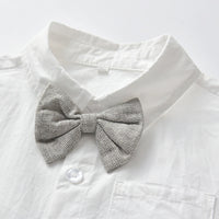 Load image into Gallery viewer, 3 Pieces Set Baby Kid Boys Dressy Solid Color Blazers And Bow Shirts And Shorts Suits Wholesale 22052620
