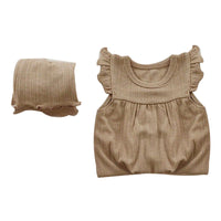 Load image into Gallery viewer, 2 Pieces Set Baby Kid Girls Solid Color Tank Tops And Pants Sleepwears Wholesale 220526201
