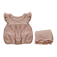 Load image into Gallery viewer, 2 Pieces Set Baby Kid Girls Solid Color Tank Tops And Pants Sleepwears Wholesale 220526201
