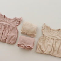 Load image into Gallery viewer, 2 Pieces Set Baby Kid Girls Solid Color Tank Tops And Pants Sleepwears Wholesale 220526201
