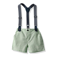 Load image into Gallery viewer, 2 Pieces Set Baby Kid Boys Solid Color Bow Shirts And Shorts Suits Wholesale 220526220

