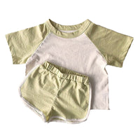 Load image into Gallery viewer, 2 Pieces Set Baby Kid Unisex Color-blocking T-Shirts And Shorts Wholesale 220526223
