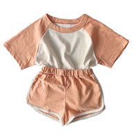 Load image into Gallery viewer, 2 Pieces Set Baby Kid Unisex Color-blocking T-Shirts And Shorts Wholesale 220526223
