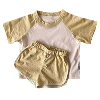 Load image into Gallery viewer, 2 Pieces Set Baby Kid Unisex Color-blocking T-Shirts And Shorts Wholesale 220526223
