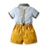 Load image into Gallery viewer, 2 Pieces Set Baby Kid Boys Dressy Bow Shirts Suits And Solid Color Rompers Wholesale 22052623
