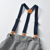 Load image into Gallery viewer, 2 Pieces Set Baby Kid Boys Solid Color Bow Shirts And Checked Shorts Suits Wholesale 22052625
