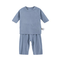 Load image into Gallery viewer, 2 Pieces Set Baby Unisex Solid Color Muslin&amp;Ribbed Tops And Pants Wholesale 220526255
