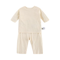 Load image into Gallery viewer, 2 Pieces Set Baby Unisex Solid Color Muslin&amp;Ribbed Tops And Pants Wholesale 220526255
