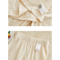 Load image into Gallery viewer, 2 Pieces Set Baby Unisex Solid Color Muslin&amp;Ribbed Tops And Pants Wholesale 220526255
