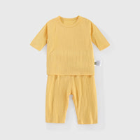 Load image into Gallery viewer, 2 Pieces Set Baby Unisex Solid Color Muslin&amp;Ribbed Tops And Pants Wholesale 220526255
