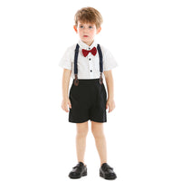 Load image into Gallery viewer, 2 Pieces Set Baby Kid Boys Solid Color Bow Shirts And Shorts Suits Wholesale 22052626
