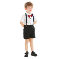 Load image into Gallery viewer, 2 Pieces Set Baby Kid Boys Solid Color Bow Shirts And Shorts Suits Wholesale 22052626
