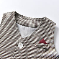 Load image into Gallery viewer, 3 Pieces Set Baby Kid Boys Dressy Houndstooth Vests Waistcoats Solid Color Shirts And Rompers Wholesale 220526263
