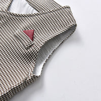 Load image into Gallery viewer, 3 Pieces Set Baby Kid Boys Dressy Houndstooth Vests Waistcoats Solid Color Shirts And Rompers Wholesale 220526263
