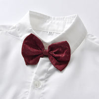 Load image into Gallery viewer, 3 Pieces Set Baby Kid Boys Dressy Houndstooth Vests Waistcoats Solid Color Shirts And Rompers Wholesale 220526263
