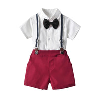Load image into Gallery viewer, 2 Pieces Set Baby Kid Boys Dressy Solid Color Striped Shirts And Rompers Wholesale 220526265
