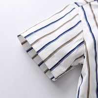 Load image into Gallery viewer, 2 Pieces Set Baby Kid Boys Dressy Solid Color Striped Shirts And Rompers Wholesale 220526265
