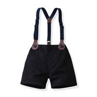 Load image into Gallery viewer, 2 Pieces Set Baby Kid Boys Dressy Solid Color Striped Shirts And Rompers Wholesale 220526265
