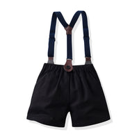 Load image into Gallery viewer, 2 Pieces Set Baby Kid Boys Dressy Solid Color Striped Shirts And Rompers Wholesale 220526265
