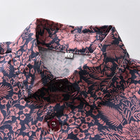 Load image into Gallery viewer, 3 Pieces Set Baby Kid Boys Flower Print Shirts And Solid Color Tops And Shorts Wholesale 220526273
