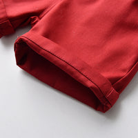 Load image into Gallery viewer, 3 Pieces Set Baby Kid Boys Flower Print Shirts And Solid Color Tops And Shorts Wholesale 220526273
