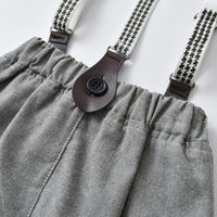 Load image into Gallery viewer, 2 Pieces Set Baby Kid Boys Dressy Birthday Party Solid Color Flower Bow Print Shirts And Jumpsuits Wholesale 220526276
