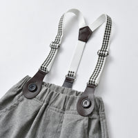 Load image into Gallery viewer, 2 Pieces Set Baby Kid Boys Dressy Birthday Party Solid Color Flower Bow Print Shirts And Jumpsuits Wholesale 220526276
