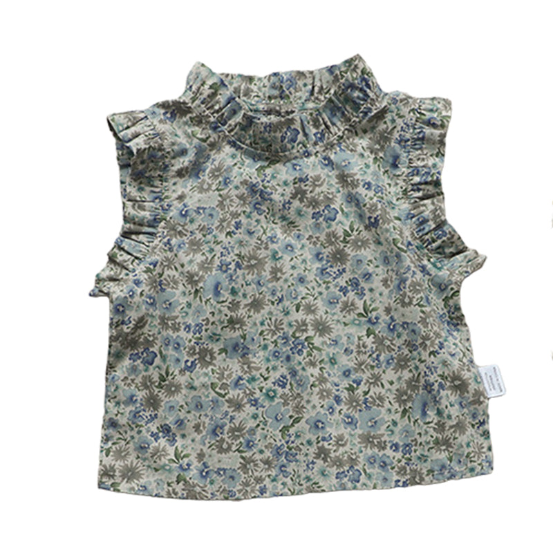 Baby Kid Girls Flower Print Tank Tops Wholesale 220526283