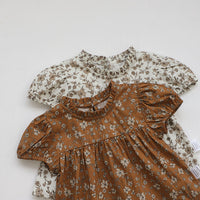 Load image into Gallery viewer, 2 Pieces Set Baby Kid Girls Flower Print Dresses And Shorts Wholesale 220526286
