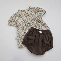 Load image into Gallery viewer, 2 Pieces Set Baby Kid Girls Flower Print Dresses And Shorts Wholesale 220526286
