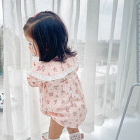 Load image into Gallery viewer, Baby Kid Girls Flower Bow Print Rompers Wholesale 220526287
