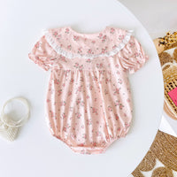 Load image into Gallery viewer, Baby Kid Girls Flower Bow Print Rompers Wholesale 220526287
