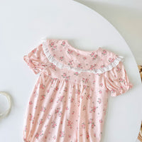 Load image into Gallery viewer, Baby Kid Girls Flower Bow Print Rompers Wholesale 220526287
