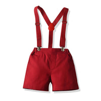 Load image into Gallery viewer, 2 Pieces Set Baby Kid Boys Solid Color Bow Shirts And Shorts Suits Wholesale 22052629
