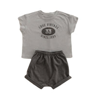Load image into Gallery viewer, 2 Pieces Set Baby Kid Unisex Letters T-Shirts And Shorts Wholesale 220526293
