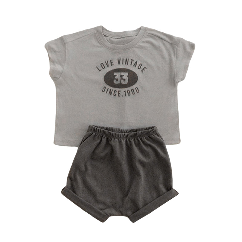 2 Pieces Set Baby Kid Unisex Letters T-Shirts And Shorts Wholesale 220526293