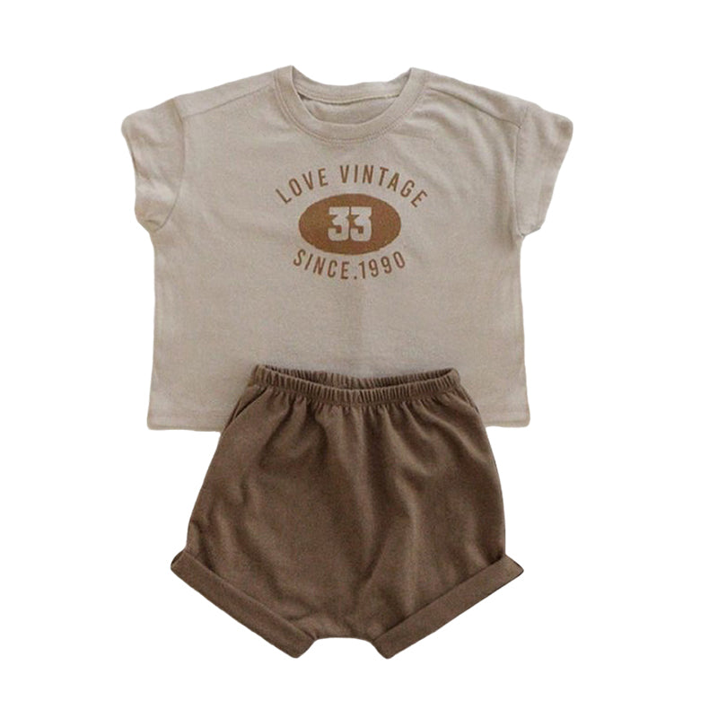 2 Pieces Set Baby Kid Unisex Letters T-Shirts And Shorts Wholesale 220526293