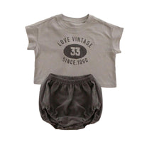 Load image into Gallery viewer, 2 Pieces Set Baby Kid Unisex Letters T-Shirts And Shorts Wholesale 220526293
