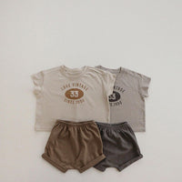 Load image into Gallery viewer, 2 Pieces Set Baby Kid Unisex Letters T-Shirts And Shorts Wholesale 220526293
