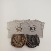 Load image into Gallery viewer, 2 Pieces Set Baby Kid Unisex Letters T-Shirts And Shorts Wholesale 220526293
