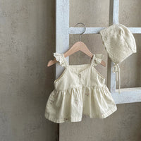 Load image into Gallery viewer, 2 Pieces Set Baby Girls Flower Embroidered Tank Tops And Shorts Wholesale 220526303
