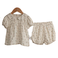 Load image into Gallery viewer, 2 Pieces Set Baby Girls Flower Print Tops And Shorts Wholesale 220526318
