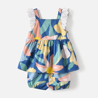 Load image into Gallery viewer, 2 Pieces Set Baby Kid Girls Graphic Print Dresses And Shorts Wholesale 220526347
