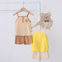 Load image into Gallery viewer, 2 Pieces Set Baby Kid Unisex Letters Animals Print Tank Tops And Shorts Wholesale 220526357
