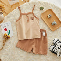 Load image into Gallery viewer, 2 Pieces Set Baby Kid Unisex Letters Animals Print Tank Tops And Shorts Wholesale 220526357
