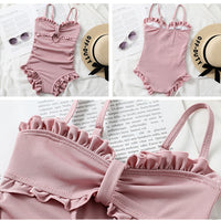 Load image into Gallery viewer, Kid Girls Solid Color Beach Swimwears Wholesale 220526362
