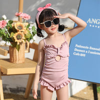 Load image into Gallery viewer, Kid Girls Solid Color Beach Swimwears Wholesale 220526362
